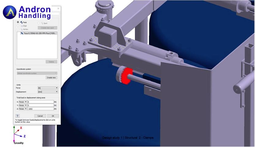 Clamping force applied to piston rod